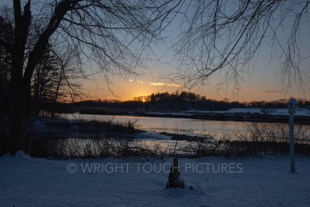 sunset over the taunton river 