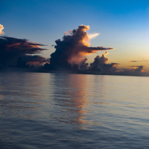 caribbean sunset at sea